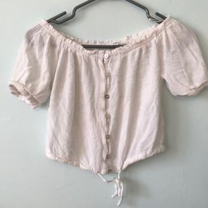 White off the shoulder crop top